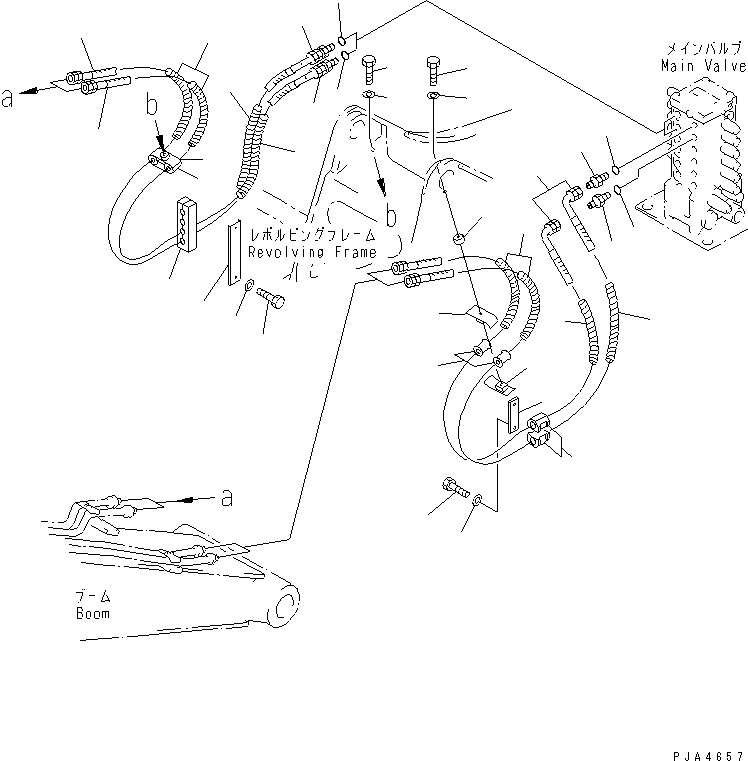 Komatsu parts book diagram for PC60-7E S/N 45001-UP: ARM AND BUCKET LINE (FOR TELESCOPIC ARM OR ATTACHMENT)(#45001-48711)
