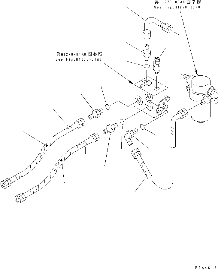 Komatsu parts book diagram for PC60-7E S/N 45001-UP: ATTACHMENT LINE (CONVERTIBLE VALVE PIPING)