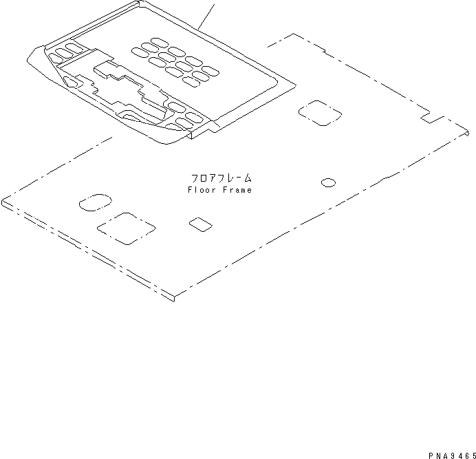 Komatsu parts book diagram for PC60-7E S/N 45001-UP: FLOOR MAT (1-ACTUATER ATTACHMENT)