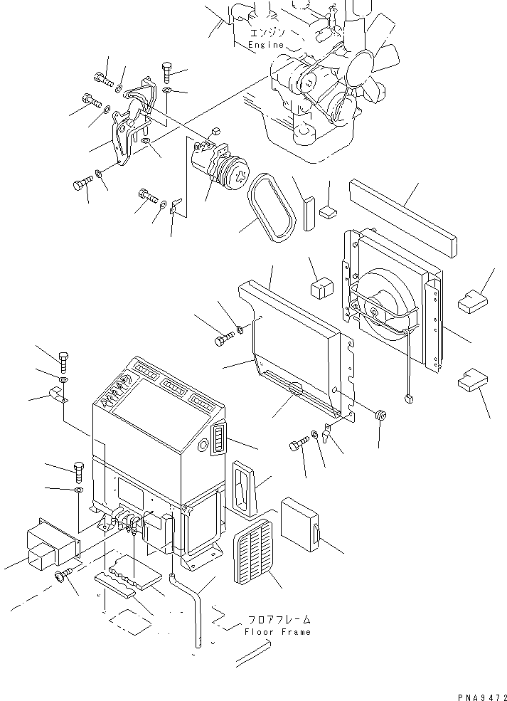 Komatsu parts book diagram for PC60-7E S/N 45001-UP: AIR CONDITIONER (UNIT)(#45001-52373)