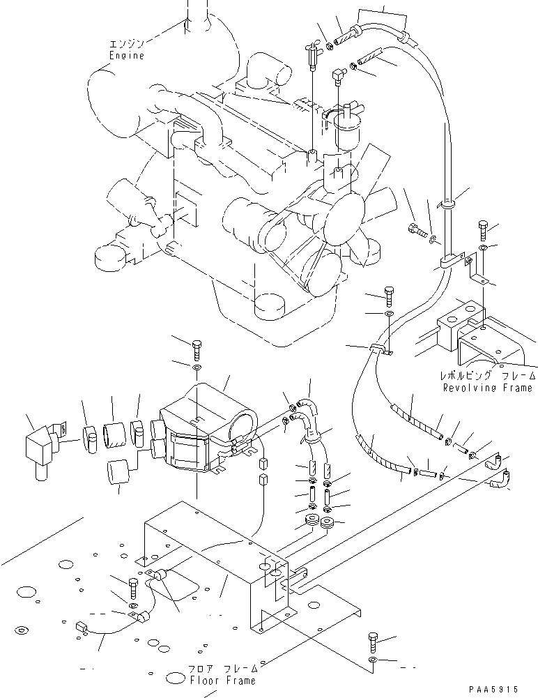 Komatsu parts book diagram for PC60-7E S/N 45001-UP: CAR HEATER AND DEFROSTER (2000 KCAL) (HEATER AND PIPING)(#45001-52373)