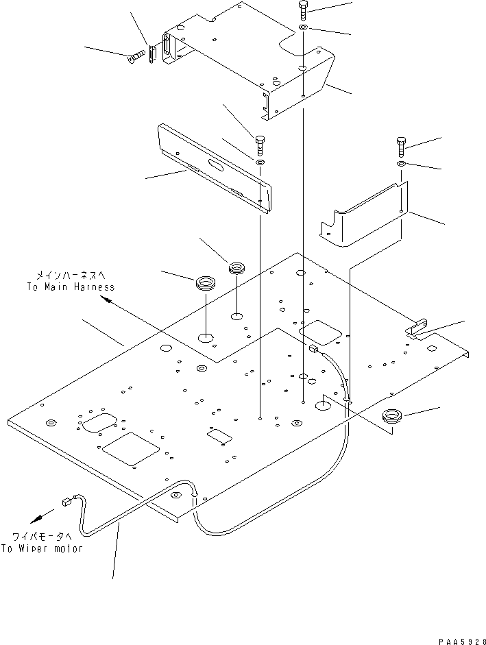 Komatsu parts book diagram for PC60-7E S/N 45001-UP: FLOOR (FLOOR FRAME) (FOR ONE-TOUCH DECEL)(#45001-52373)