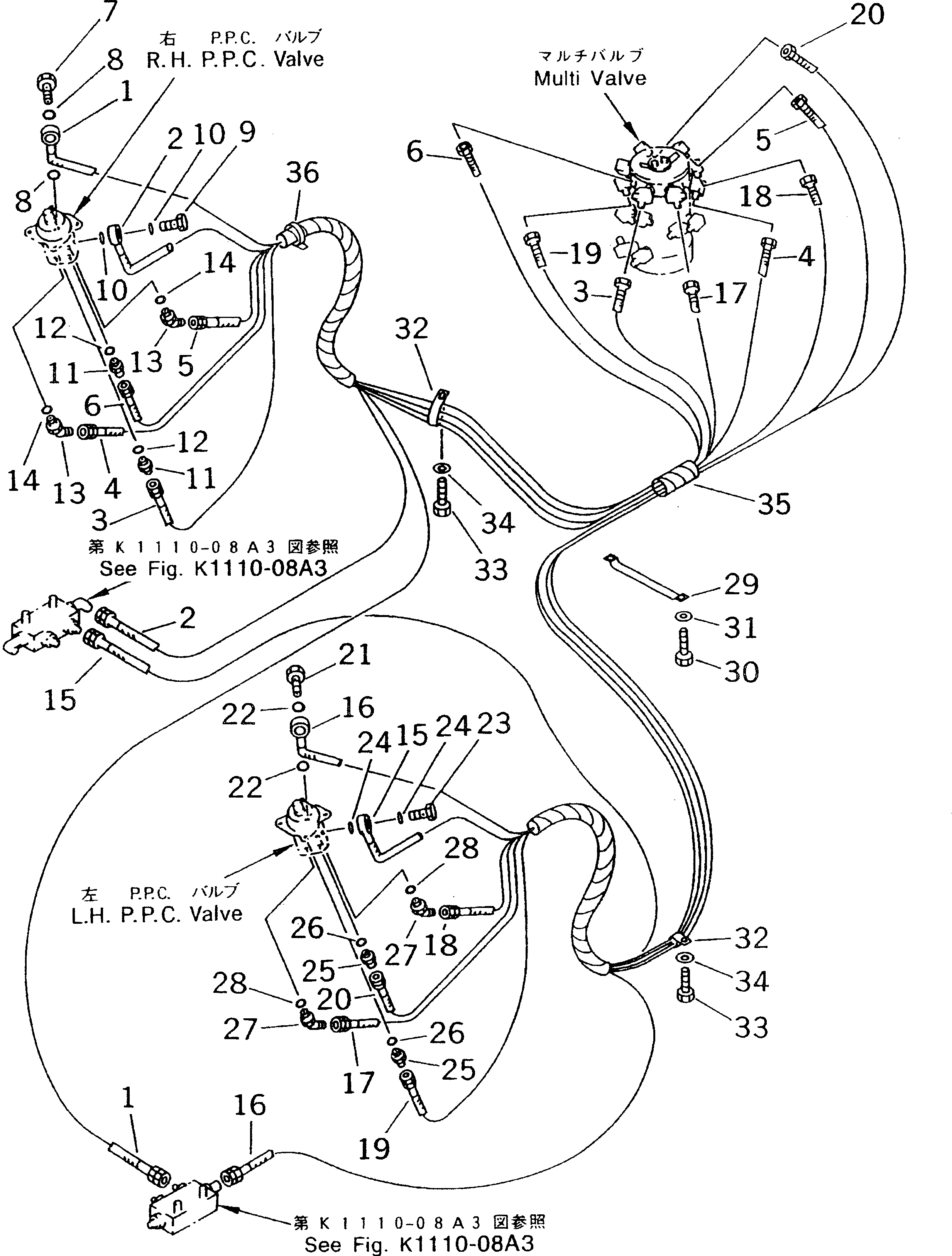 Komatsu parts book diagram for PC60-7E S/N 45001-UP: FLOOR FRAME (P.P.C. WORK LINE) (FOR MULTI PATTERN)(#45001-52373)