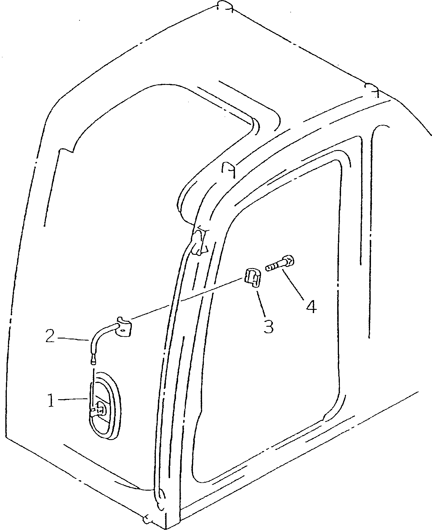 Komatsu parts book diagram for PC60-7E S/N 45001-UP: REAR VIEW MIRROR (L.H.)