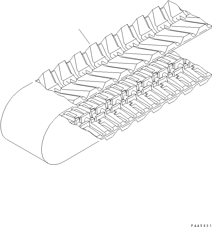 Komatsu parts book diagram for PC60-7E S/N 45001-UP: TRACK SHOE (RUBBER SHOE)(#45001-52373)