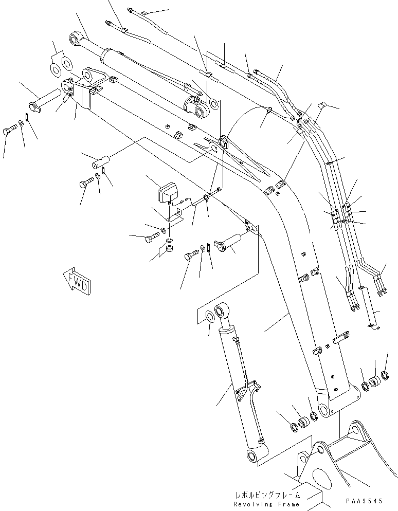 Excavators Komatsu / PC60-7E S/N 45001-UP(pc60-7er) / BOOM (BOOM ? WORK LAMP AND PIN) (FOR 1 OR 2-ACTUATER ATTACHMENT)(#45001-52373)(360020 : T1110-01A1)
