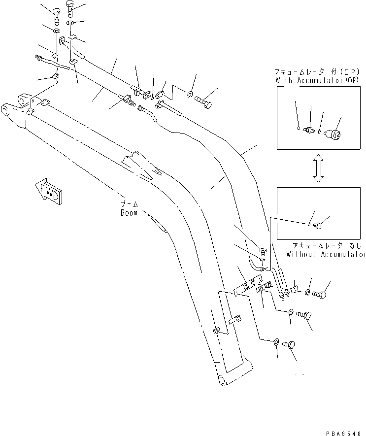Excavators Komatsu / PC60-7E S/N 45001-UP(pc60-7er) / BOOM (ADDITIONAL LINE) (FOR 1-ACTUATER ATTACHMENT)(360050 : T1110-02A1)