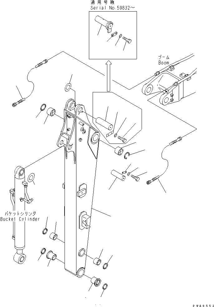 Excavators Komatsu / PC60-7E S/N 45001-UP(pc60-7er) / ARM (FOR 1-ACTUATER ATTACHMENT)(360120 : T1210-01A1)
