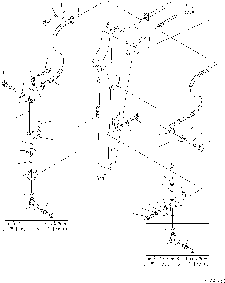 Excavators Komatsu / PC60-7E S/N 45001-UP(pc60-7er) / ARM (ADDITIONAL LINE) (FOR 1-ACTUATER ATTACHMENT)(360170 : T1210-02A3)