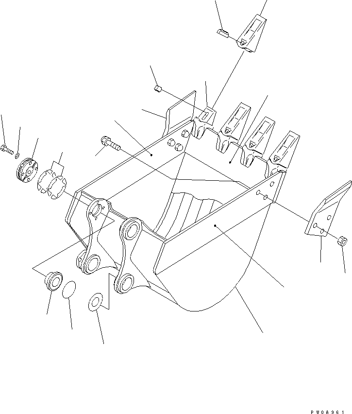 Excavators Komatsu / PC60-7E S/N 45001-UP(pc60-7er) / BUCKET ? 0.32M3 WIDTH 825MM (VERTICAL PIN TYPE)(360330 : T1510-01A7)