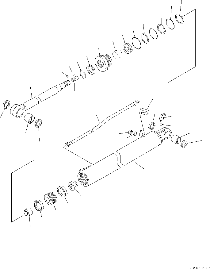 Komatsu parts book diagram for PC60-7E S/N 45001-UP: ARM CYLINDER (INNER PARTS)(#52374-)