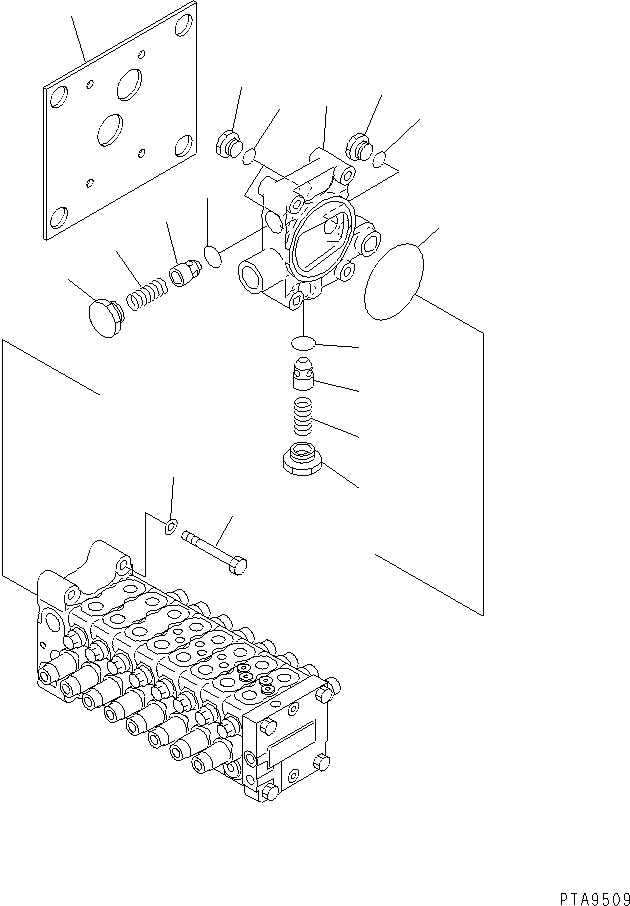 Komatsu parts book diagram for PC60-7E S/N 45001-UP: MAIN VALVE (8-VALVE) (8/8)(#45001-52373)