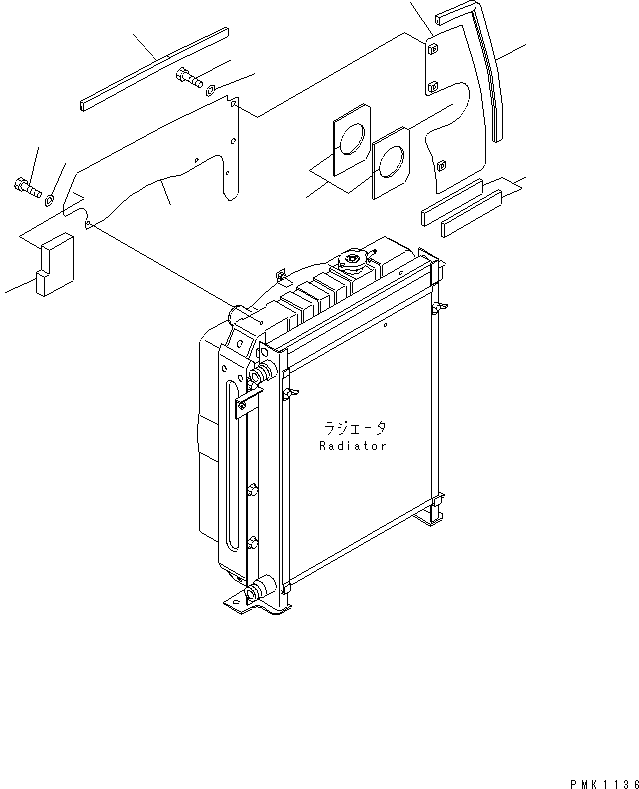 Komatsu parts book diagram for PC60-7 S/N 45001-UP: COOLING (SEAL PLATE)(#52374-58000)
