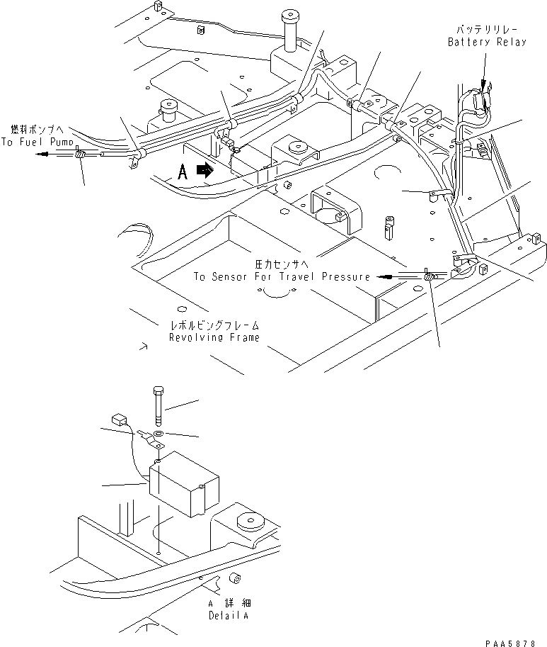 Komatsu parts book diagram for PC60-7 S/N 45001-UP: TRAVEL ALARM