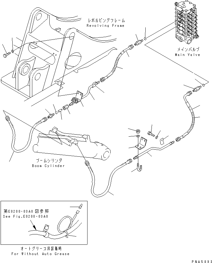Komatsu parts book diagram for PC60-7 S/N 45001-UP: BOOM DRIFT LINE (FOR TELESCOPIC ARM)(#45001-58000)
