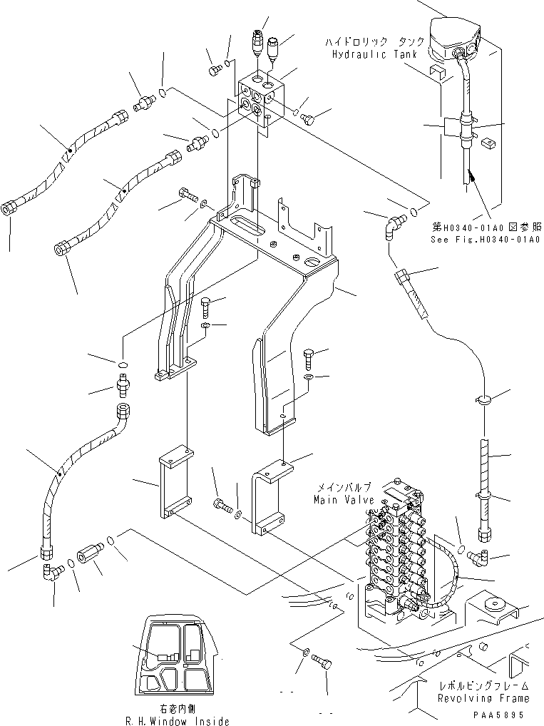 Komatsu parts book diagram for PC60-7 S/N 45001-UP: ATTACHMENT LINE (FOR TELESCOPIC ARM)(#45001-52373)