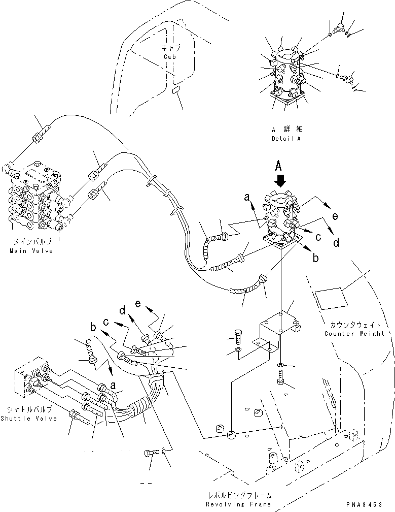 Komatsu parts book diagram for PC60-7 S/N 45001-UP: MULTIPLE PATTERN 4WAY (HOSE AND PLATE)(#45001-52373)