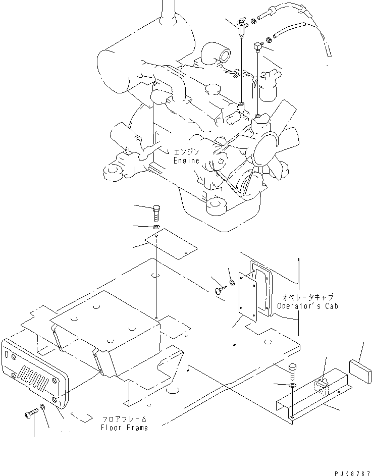 Komatsu parts book diagram for PC60-7 S/N 45001-UP: CAR HEATER AND DEFROSTER (COVER AND VALVE)(#45001-52373)