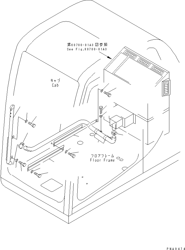 Komatsu parts book diagram for PC60-7 S/N 45001-UP: AIR CONDITIONER AND DEFROSTER (DEFROSTER)
