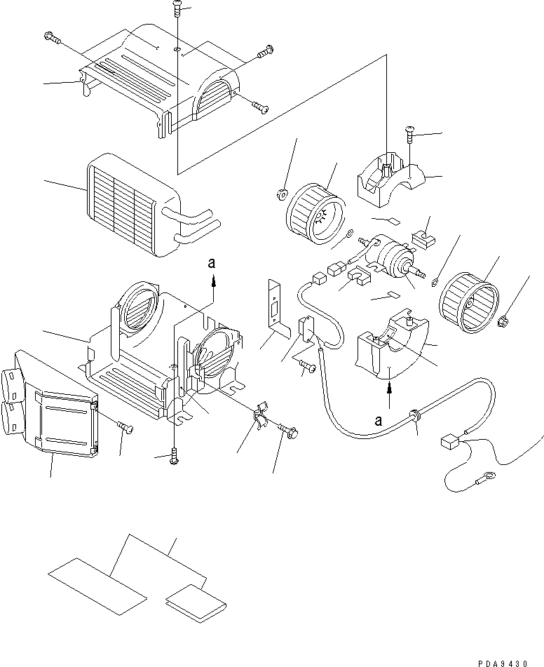 Komatsu parts book diagram for PC60-7 S/N 45001-UP: CAR HEATER (HEATER ASS'Y) (3300 KCAL)(#52374-)