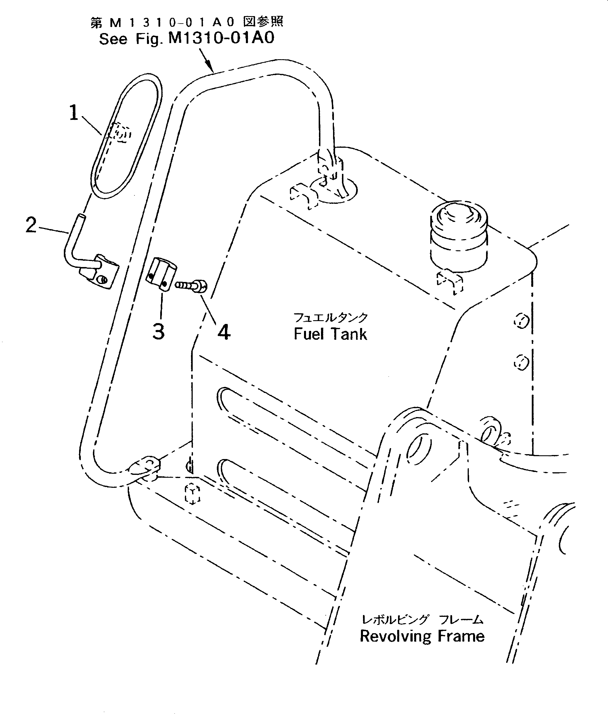 Komatsu parts book diagram for PC60-7 S/N 45001-UP: REAR VIEW MIRROR (R.H.)