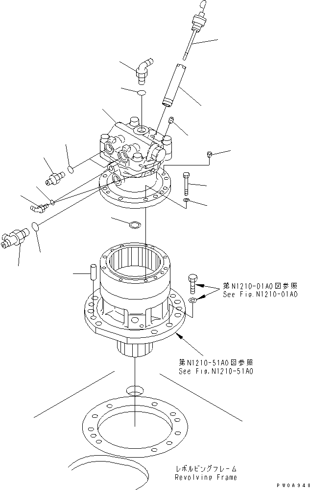 Komatsu parts book diagram for PC60-7 S/N 45001-UP: SWING MACHINERY (RELATED PARTS)(#45001-59570)
