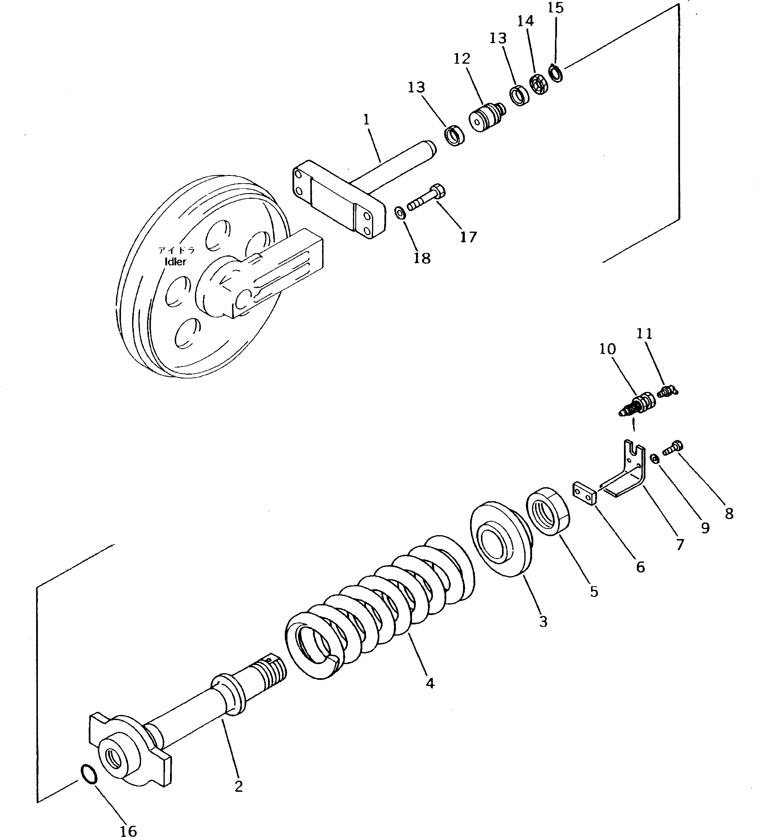 Komatsu parts book diagram for PC60-7 S/N 45001-UP: IDLER CUSHION (SWAMP SPEC.)(#48880-)