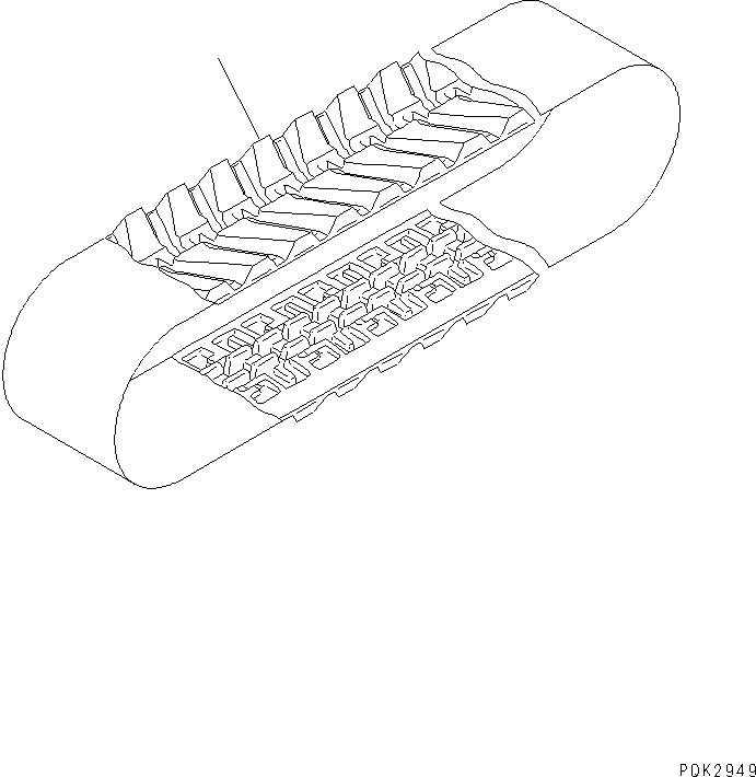 Komatsu parts book diagram for PC60-7 S/N 45001-UP: TRACK SHOE (RUBBER SHOE)(#52374-)