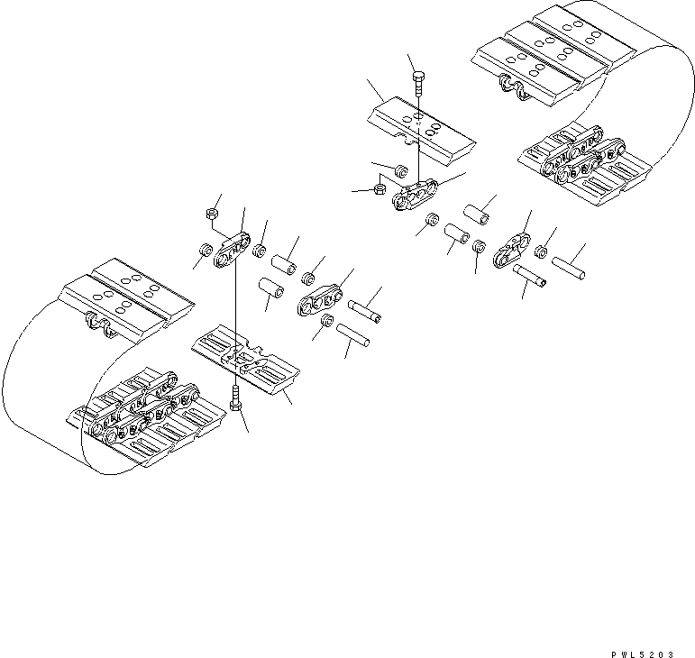 Komatsu parts book diagram for PC60-7 S/N 45001-UP: TRACK SHOE (FLAT TYPE) (480MM WIDE)