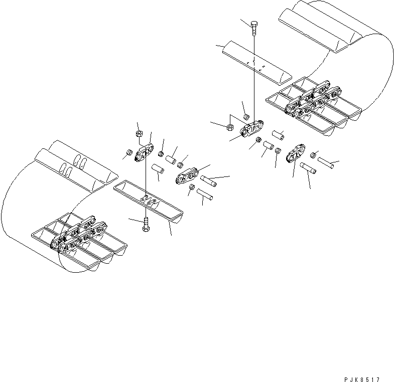 Komatsu parts book diagram for PC60-7 S/N 45001-UP: TRACK SHOE (SWAMP SPEC.) (700MM WIDE)(#48880-)
