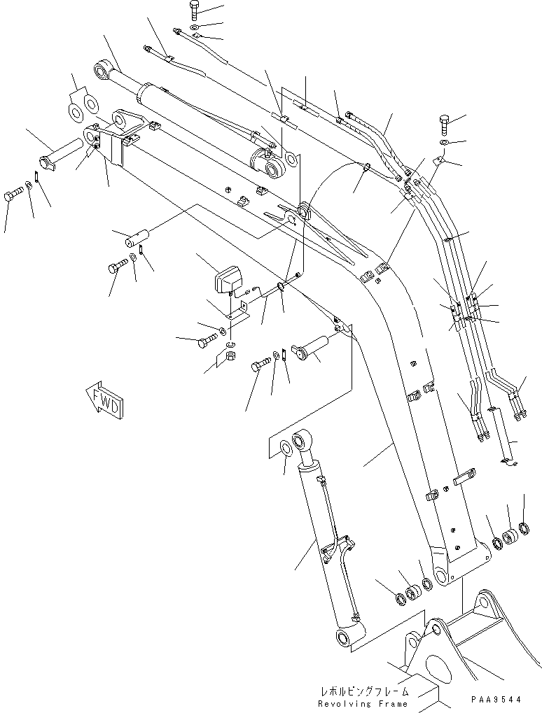 Komatsu parts book diagram for PC60-7 S/N 45001-UP: BOOM(#45001-52373)