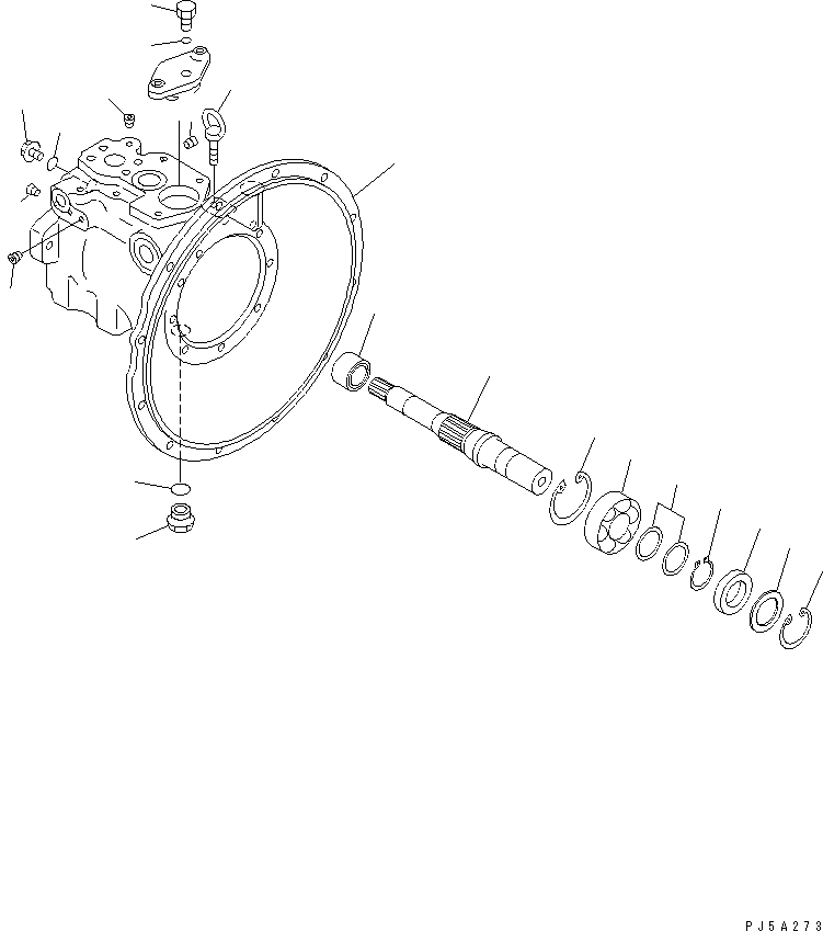 Komatsu parts book diagram for PC60-7 S/N 45001-UP: MAIN PUMP (1/6)(#58001-)