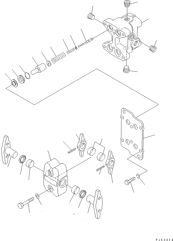 Komatsu parts book diagram for PC60-7 S/N 45001-UP: PPC VALVE (FOR TRAVEL)(#45001-47899)