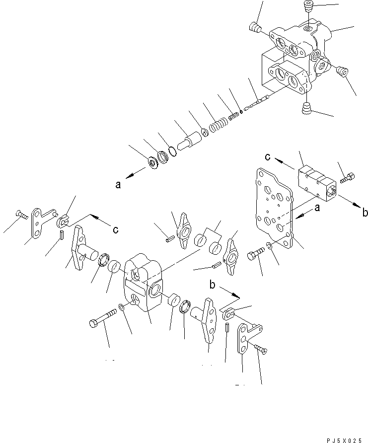 Komatsu parts book diagram for PC60-7 S/N 45001-UP: PPC VALVE (FOR TRAVEL)(#47900-51146)