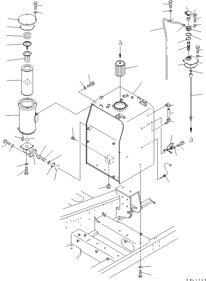 Excavators Komatsu / PC600-6KJ S/N 10001-UP(pc600-0u) / HYDRAULIC TANK(#10001-10999)(150010 : H0110-01A0)