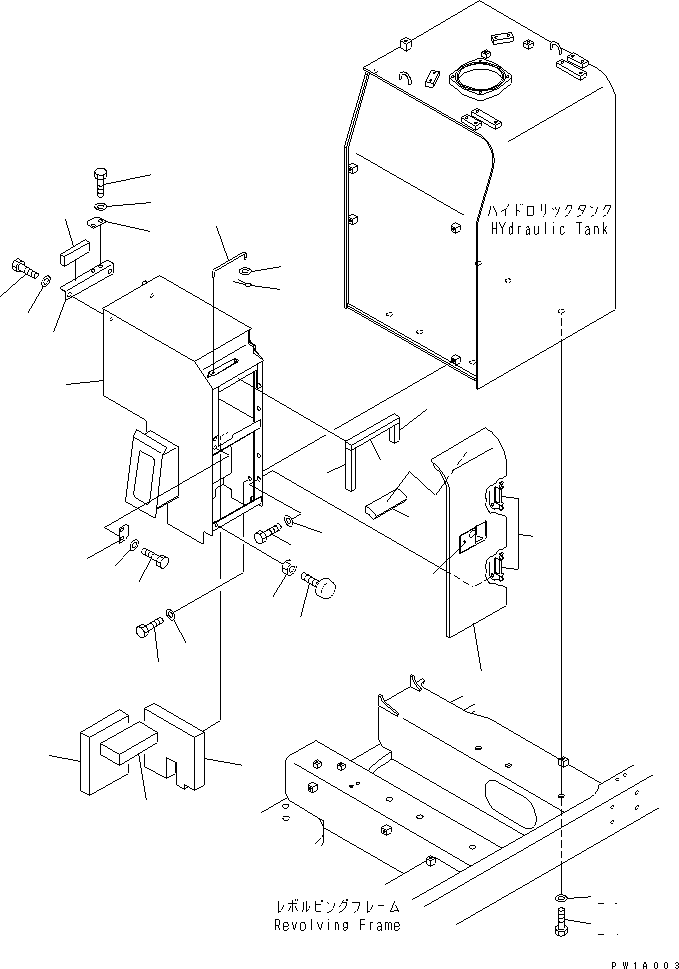 Excavators Komatsu / PC600-6KJ S/N 10001-UP(pc600-0u) / HYDRAULIC TANK (DOOR)(#10083-10999)(150040 : H0110-04A0)