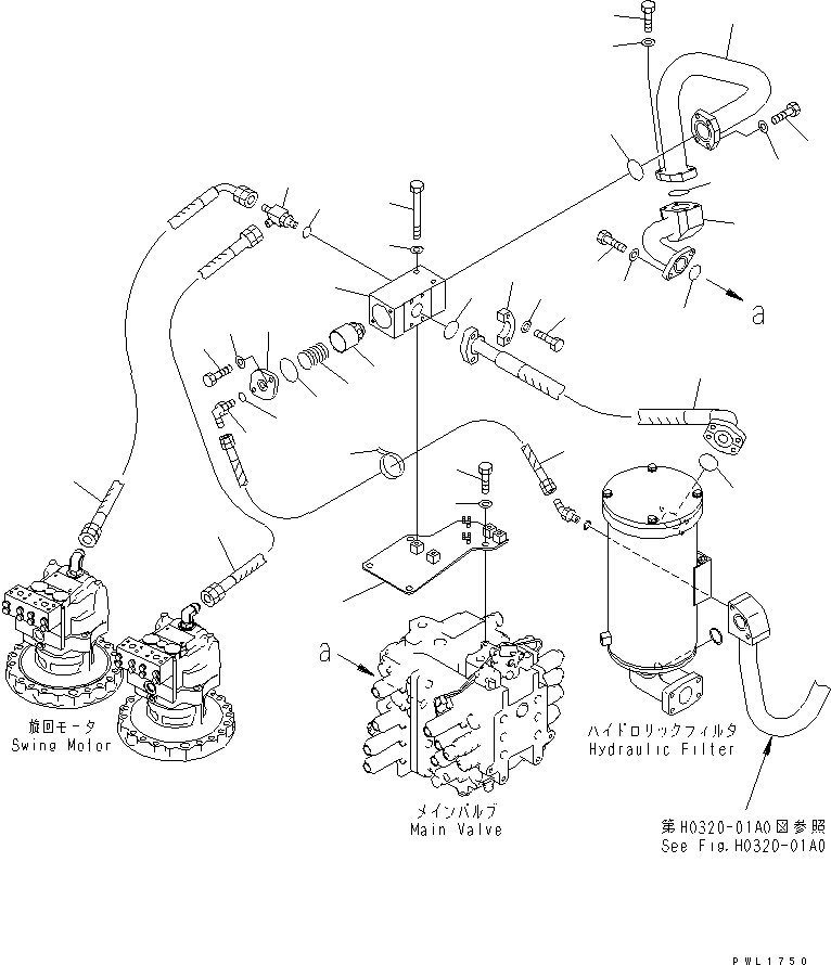 Excavators Komatsu / PC600-6KJ S/N 10001-UP(pc600-0u) / RETURN LINES(150180 : H0330-01A0)