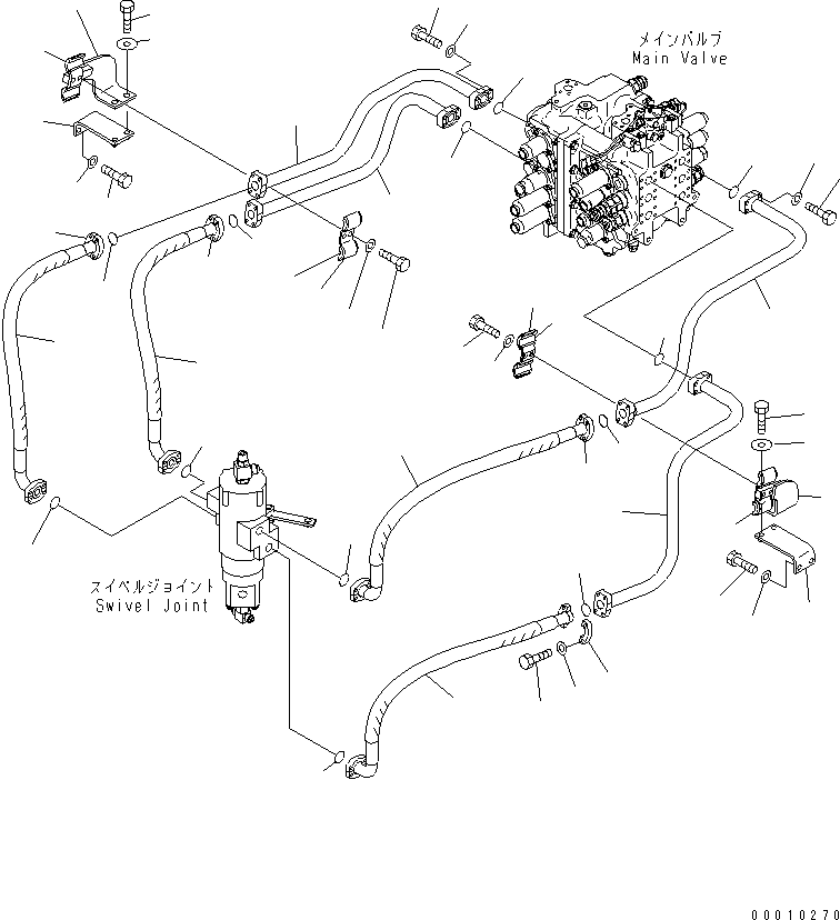 Excavators Komatsu / PC600-6KJ S/N 10001-UP(pc600-0u) / TRAVEL LINES(150390 : H1310-01A0)