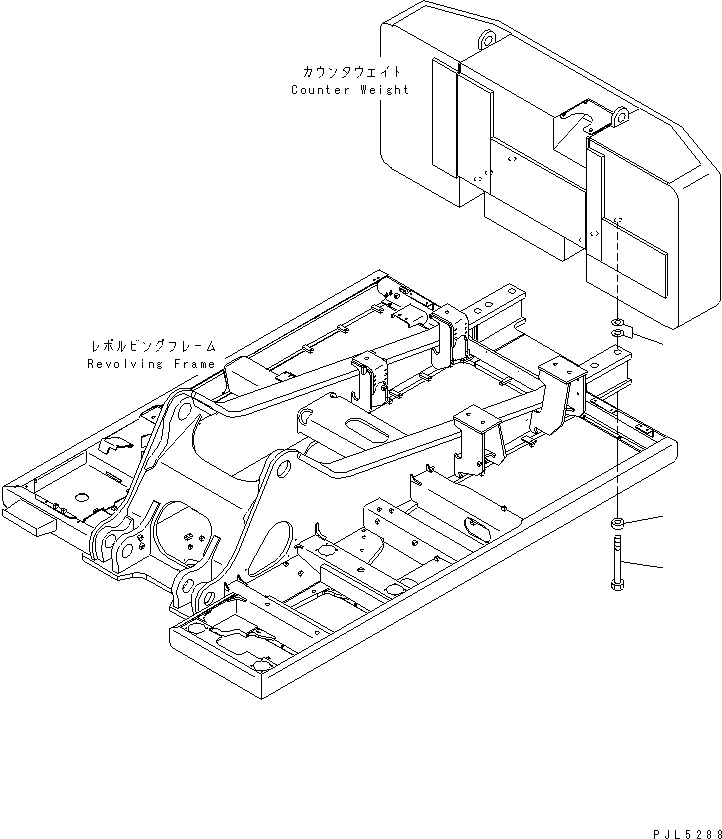 Komatsu parts book diagram for PC600-6A-KJ S/N 10001-UP: COUNTER WEIGHT MOUNTING(#10138-)