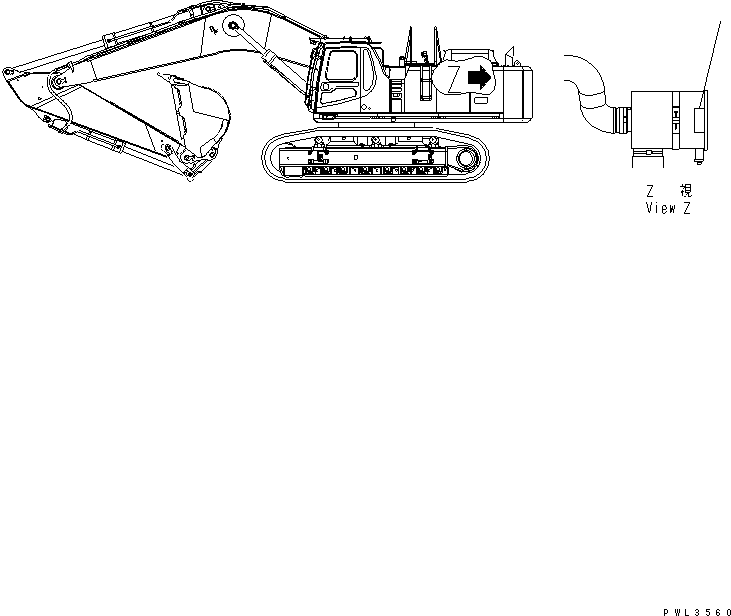 Komatsu parts book diagram for PC600-6A-KJ S/N 10001-UP: PLATE (AIR CLEANER) (EU SPEC.)(#11001-)
