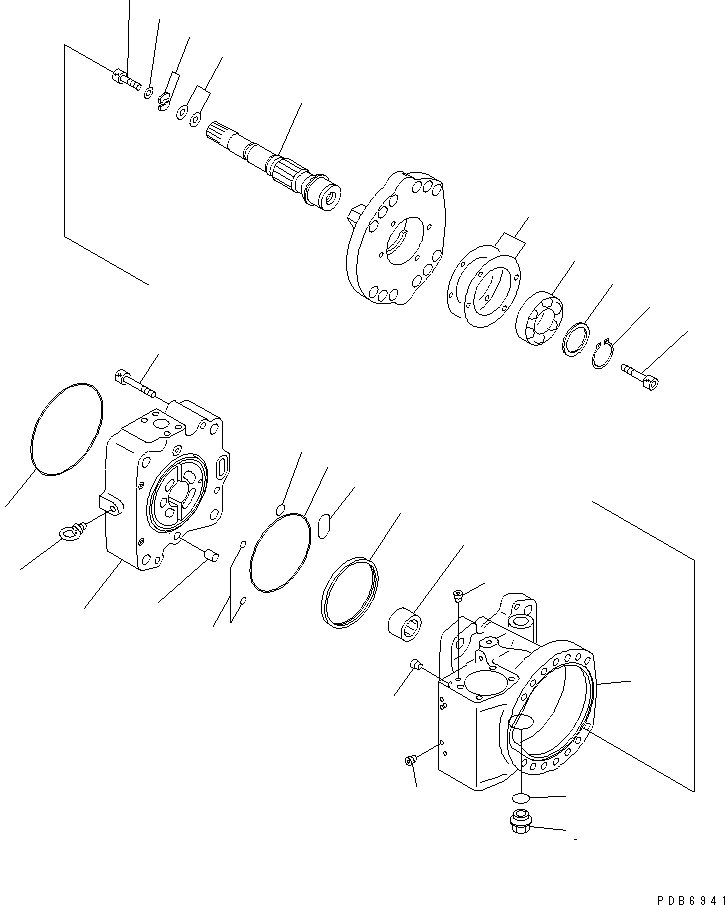 Komatsu parts book diagram for PC600-6A-KJ S/N 10001-UP: MAIN PUMP (4/14) (NO.1 PUMP)