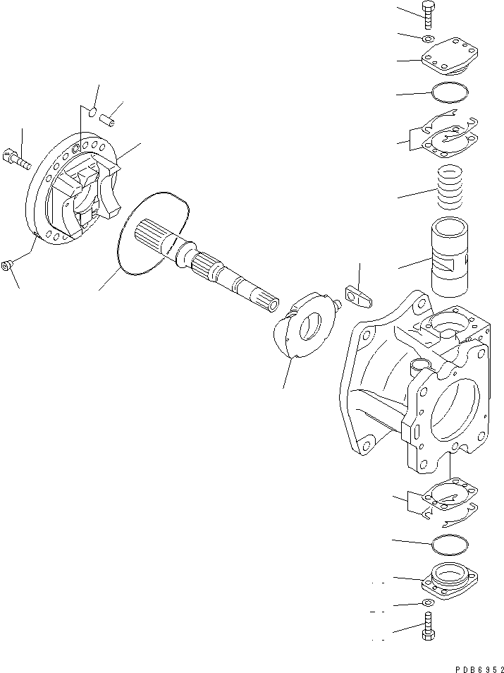 Komatsu parts book diagram for PC600-6A-KJ S/N 10001-UP: MAIN PUMP (3/9) (NO.2 PUMP)