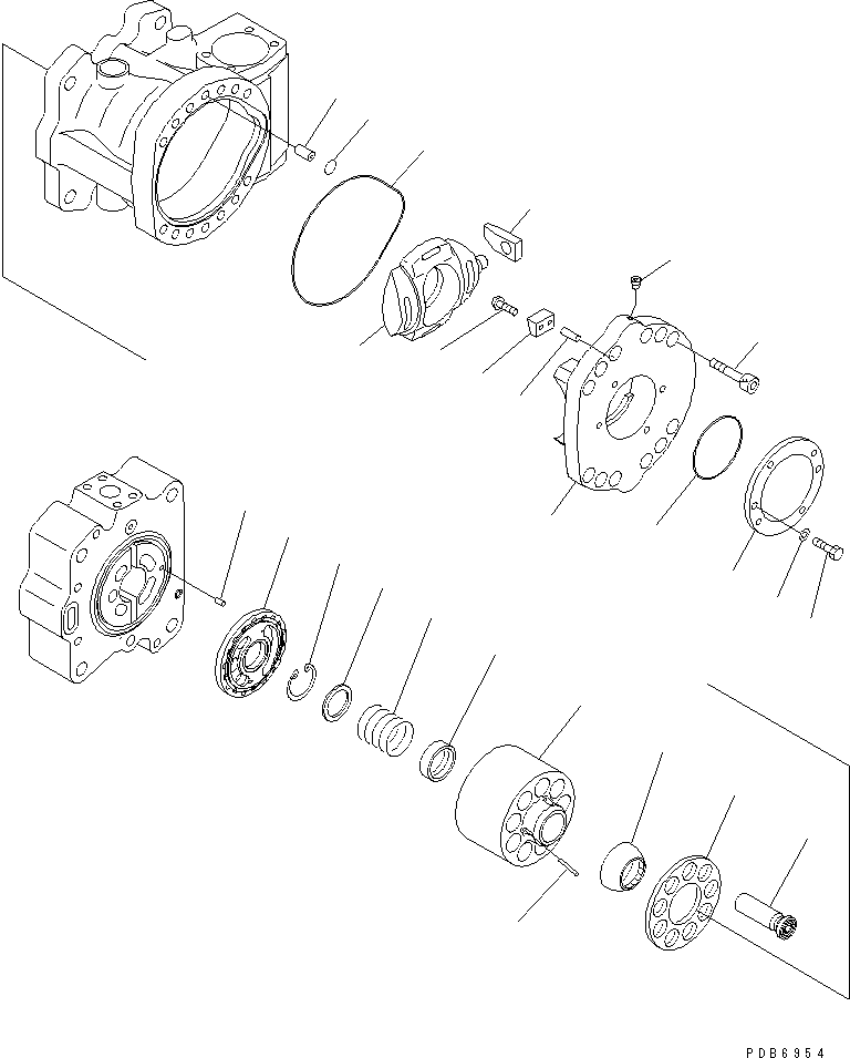 Komatsu parts book diagram for PC600-6A-KJ S/N 10001-UP: MAIN PUMP (5/9) (NO.2 PUMP)