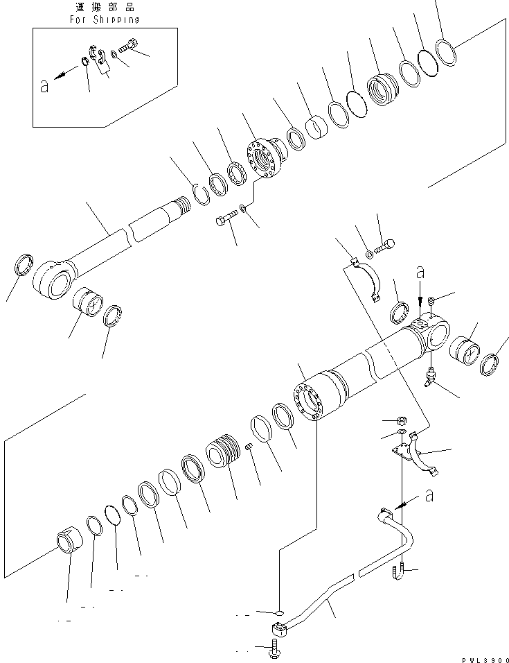 Komatsu parts book diagram for PC600-6A-KJ S/N 10001-UP: B00M CYLINDER (WITH DRIFT PREVENTIVE VALVE)