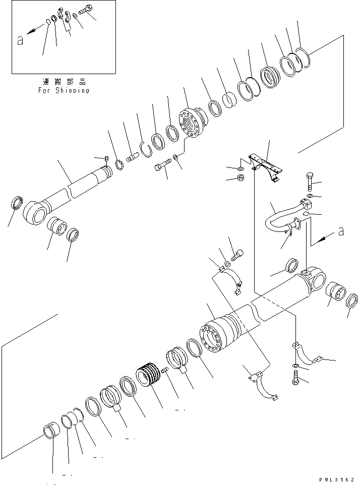 Komatsu parts book diagram for PC600-6A-KJ S/N 10001-UP: ARM CYLINDER (BURST VALVE)