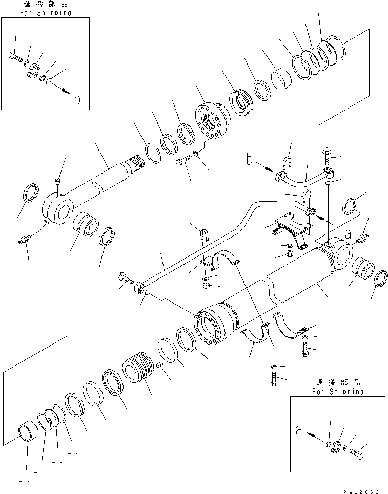 Komatsu parts book diagram for PC600-6A-KJ S/N 10001-UP: BUCKET CYLINDER