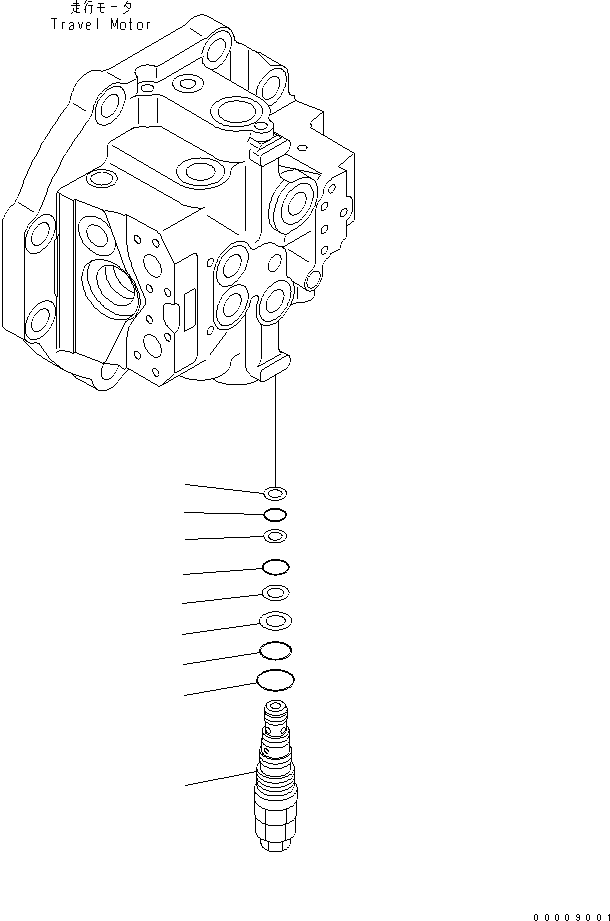 Komatsu parts book diagram for PC600-6A-KJ S/N 10001-UP: TRAVEL MOTOR (3/3)