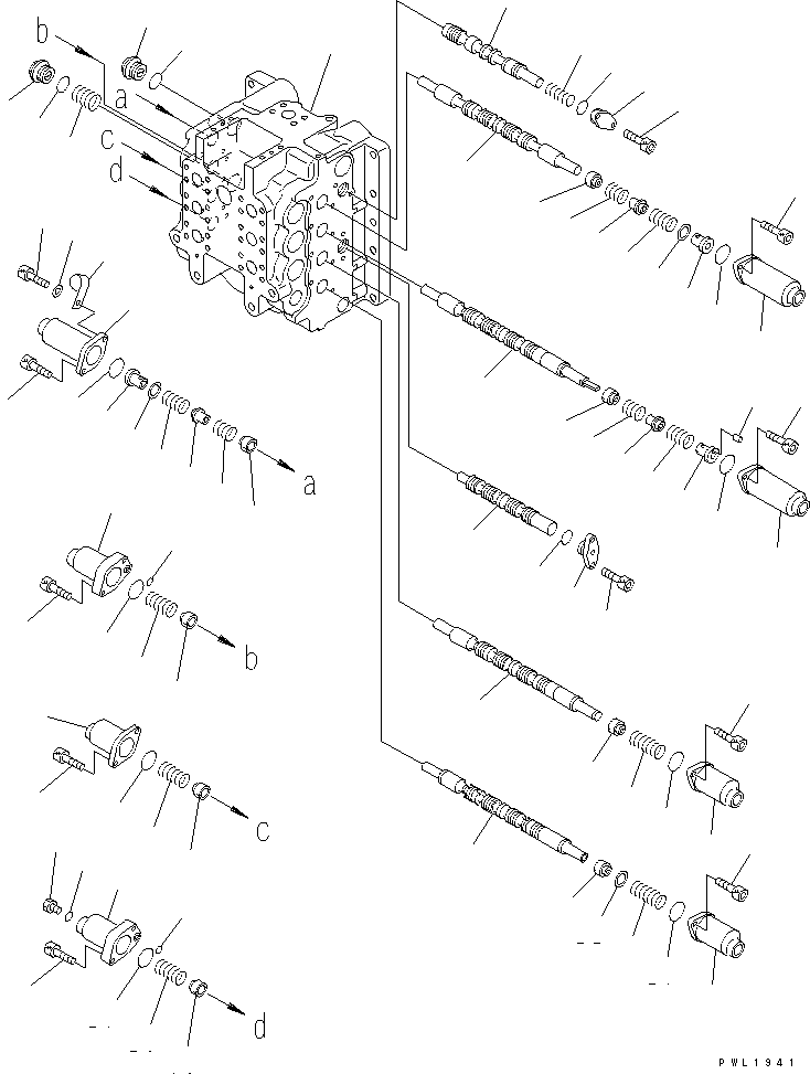 Komatsu parts book diagram for PC600-6A-KJ S/N 10001-UP: MAIN VALVE (5/8)