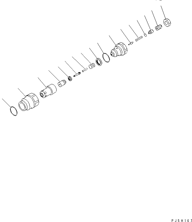 Komatsu parts book diagram for PC600-6A-KJ S/N 10001-UP: SAFETY VALVE (FOR ATTACHMENT)