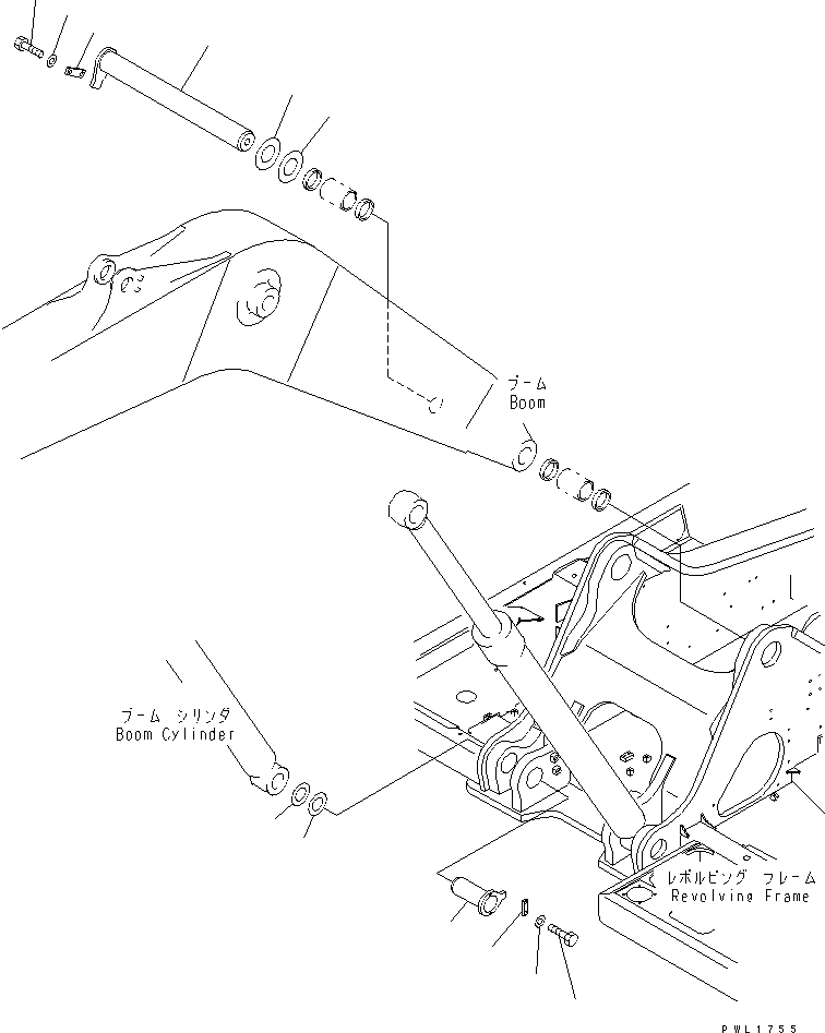 Excavators Komatsu / PC600LC-8K 19M SUPER LONG FRONT S/N K(pc600sl3) / BOOM FOOT PIN(180230 : 180230)